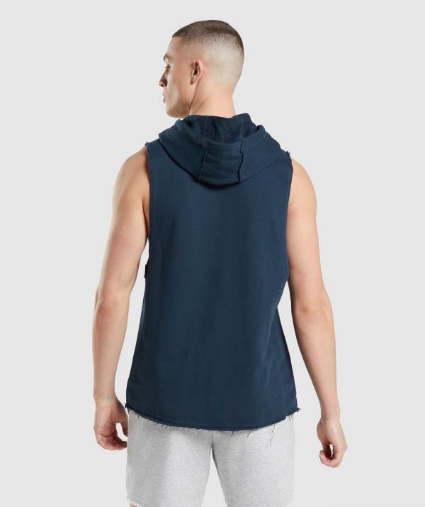 Panske Mikiny S Kapucňou Gymshark Legacy Drop Arm Námornícka Modrá | HJ8097536